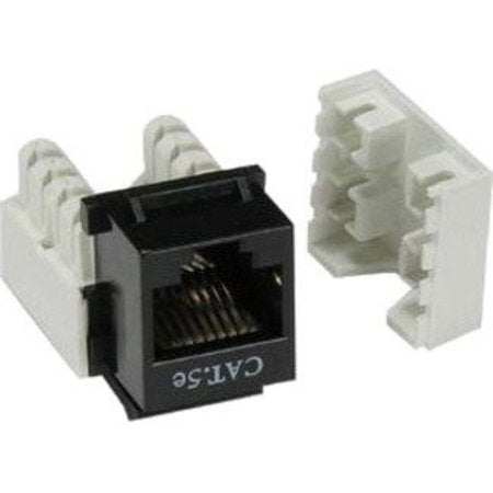 Unirise Cat5e Keystone Jack 110 Type Punch Down, Black KEYC5E-BLK