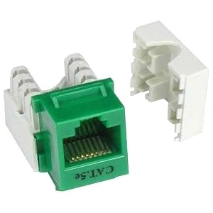 Unirise Cat5e Keystone Jack 110 Type Punch Down, Green KEYC5E-GRN