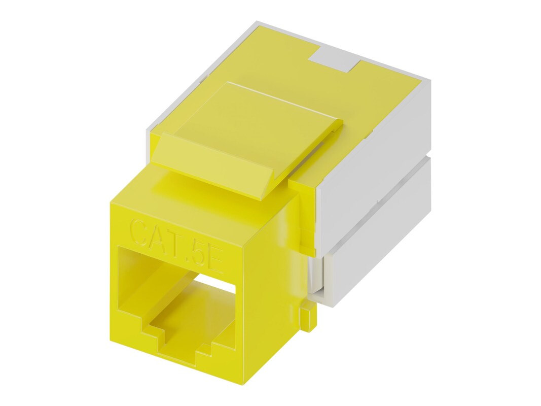 Unirise Cat5e Keystone Jack 110 Type Punch Down, Yellow KEYC5E-YLW