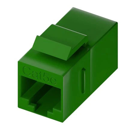 Unirise Cat5e RJ45 Keystone In-line Coupler, Green C5E-CPLR-GRN