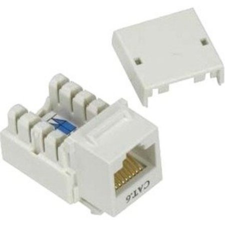 Unirise Cat6 Keystone Jack 110 Type Punch Down, White KEYC6-WHT