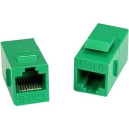 Unirise Cat6 RJ45 Keystone In-line Coupler, Green C6-CPLR-GRN