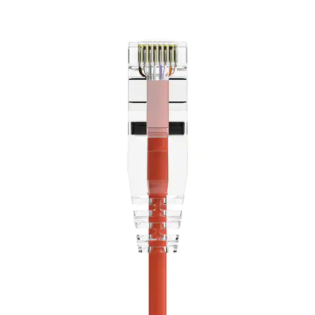 Unirise ClearFit Slim 28AWG Cat6A Patch Cable, Snagless, Red, 30ft CS6A-30F-RED