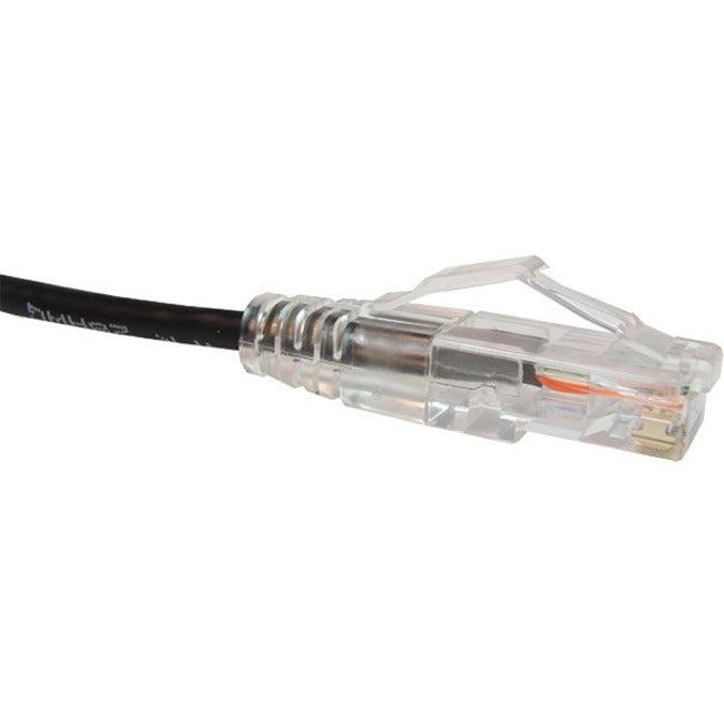 Unirise Clearfit Slim Cat6 Patch Cable, Snagless, Black, 7ft CS6-07F-BLK