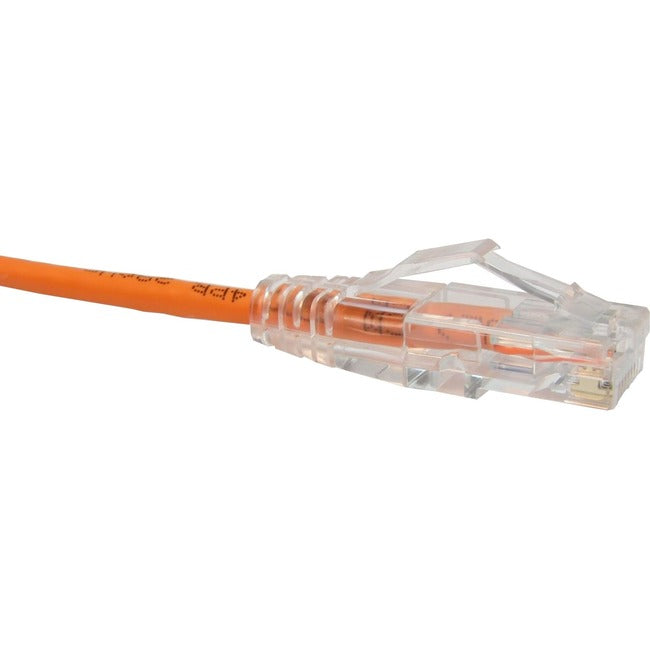 Unirise Clearfit Slim Cat6 Patch Cable, Snagless, Orange, 1ft CS6-01F-ORG