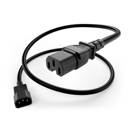 Unirise Power Cord C14-C15, 14AWG, 15amp, 250V, SJT Jacket, Black, 10ft PWCD-C14C15-15A-10F-BLK