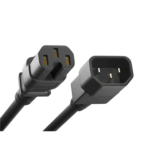 Unirise Power Cord C14-C15, 14AWG, 15amp, 250V, SJT Jacket, Black, 3ft PWCD-C14C15-15A-03F-BLK