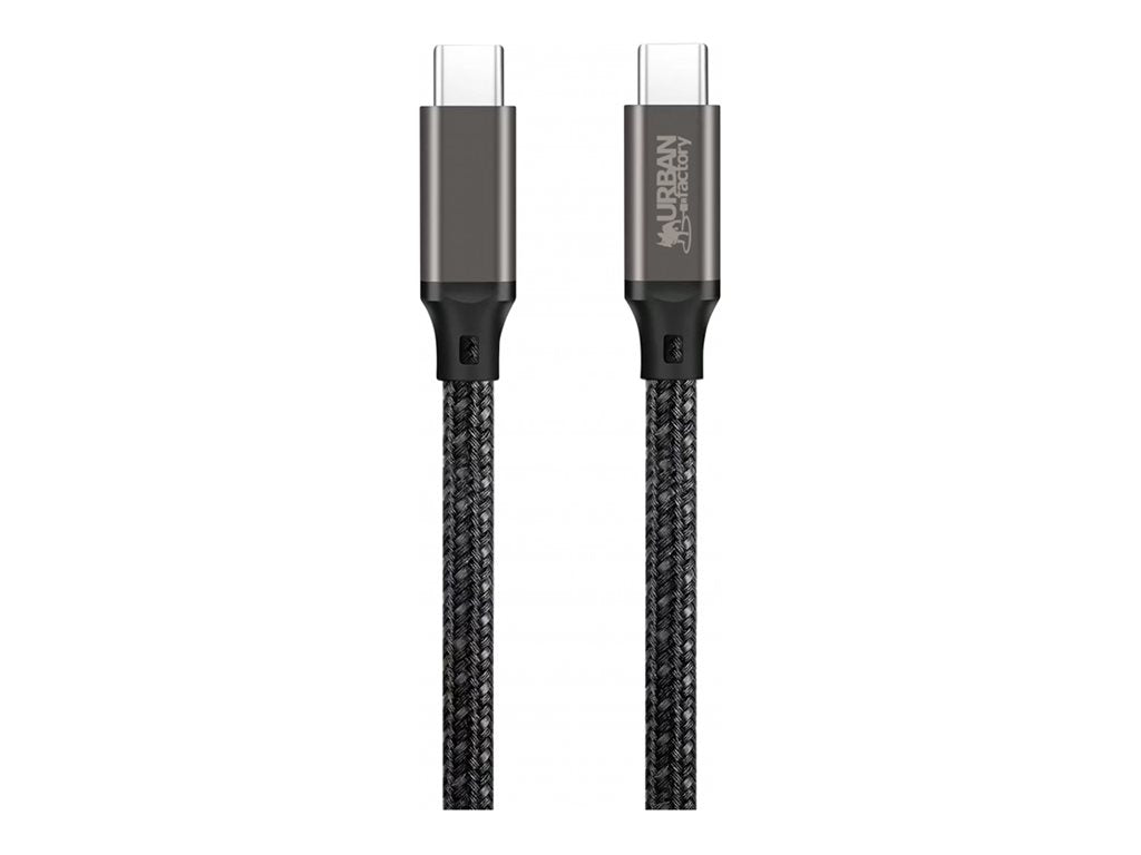 Urban Factory BASEE - USB cable - 24 pin USB-C (M) to 24 pin USB-C (M) - 5 A - 6.6 ft - braided cable, USB Power Delivery (100W) CAB04UF
