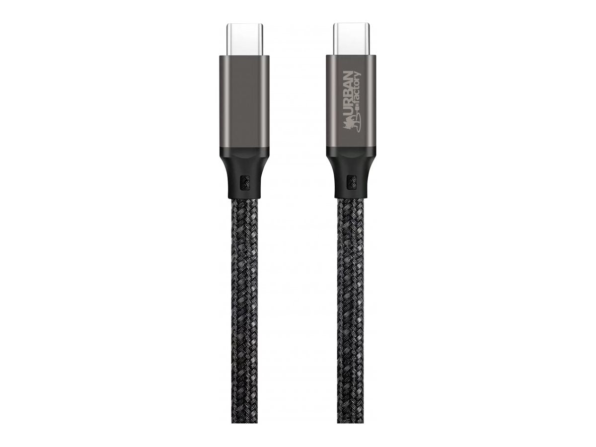 Urban Factory BASEE - USB cable - 24 pin USB-C (M) to 24 pin USB-C (M) - 5 A - 6.6 ft - braided cable, USB Power Delivery (100W) CAB04UF