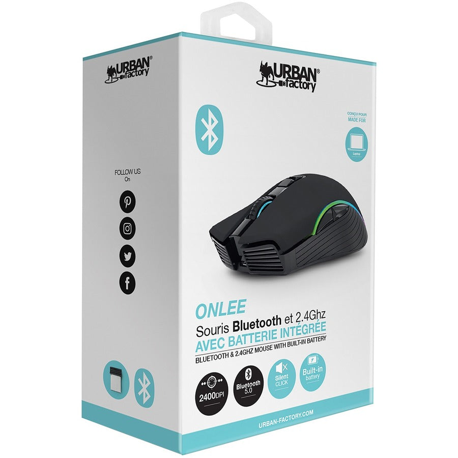Urban Factory ONLEE: Bluetooth 2.4 GHz Ambidextrous Mouse With Rechargeable Battery BTM05UF