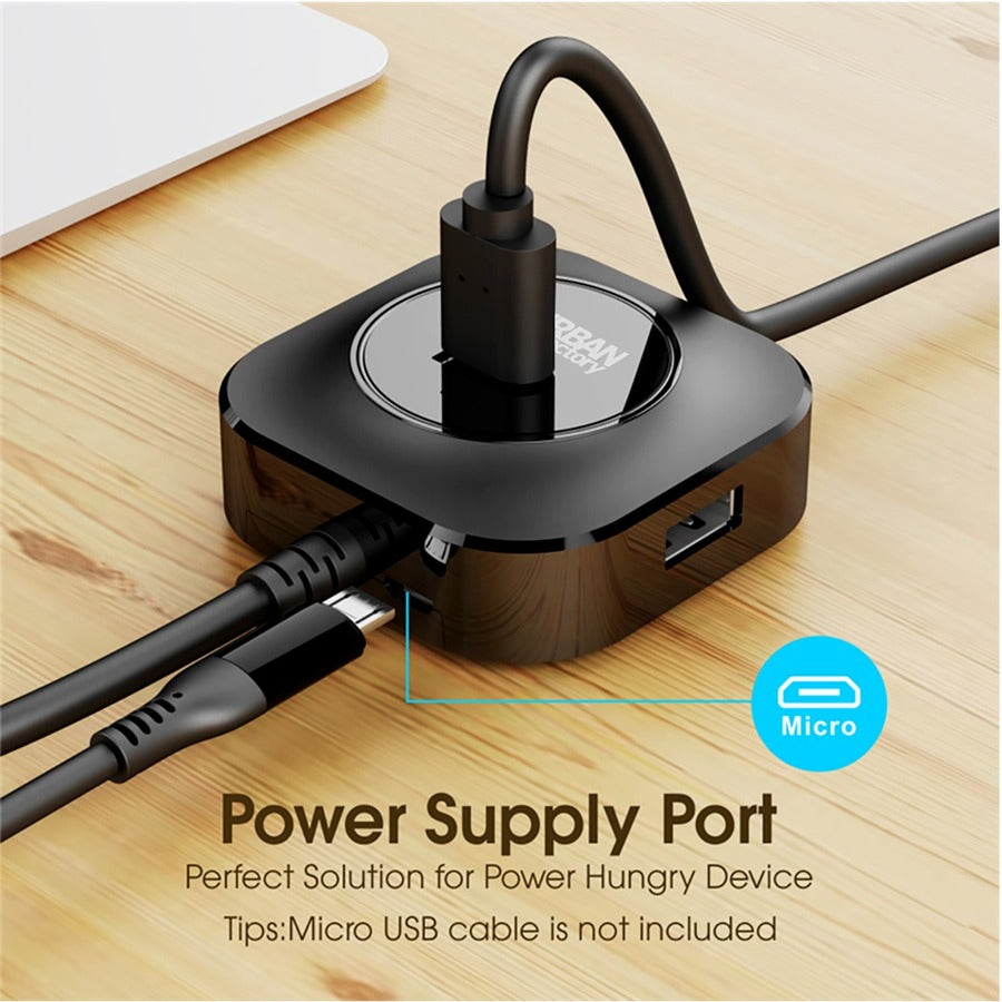 Urban Factory USB Hub - 4 USB Port(s) - 4 USB 3.0 Port(s)