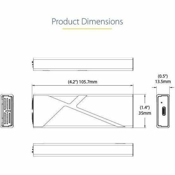 Usb-C 10Gbps To M.2 Nvme Or M.2 Sata Ssd Enclosure, Tool-Free M.2 Pcie/Sata Ssd Aluminum Enclosure, Usb-C & Usb-A Host Cables