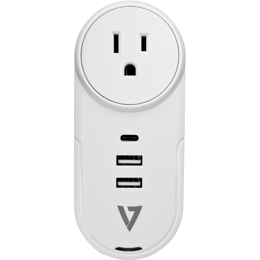 V7 1 Outlet, Rotating Travel Surge 400J W/Usb-C