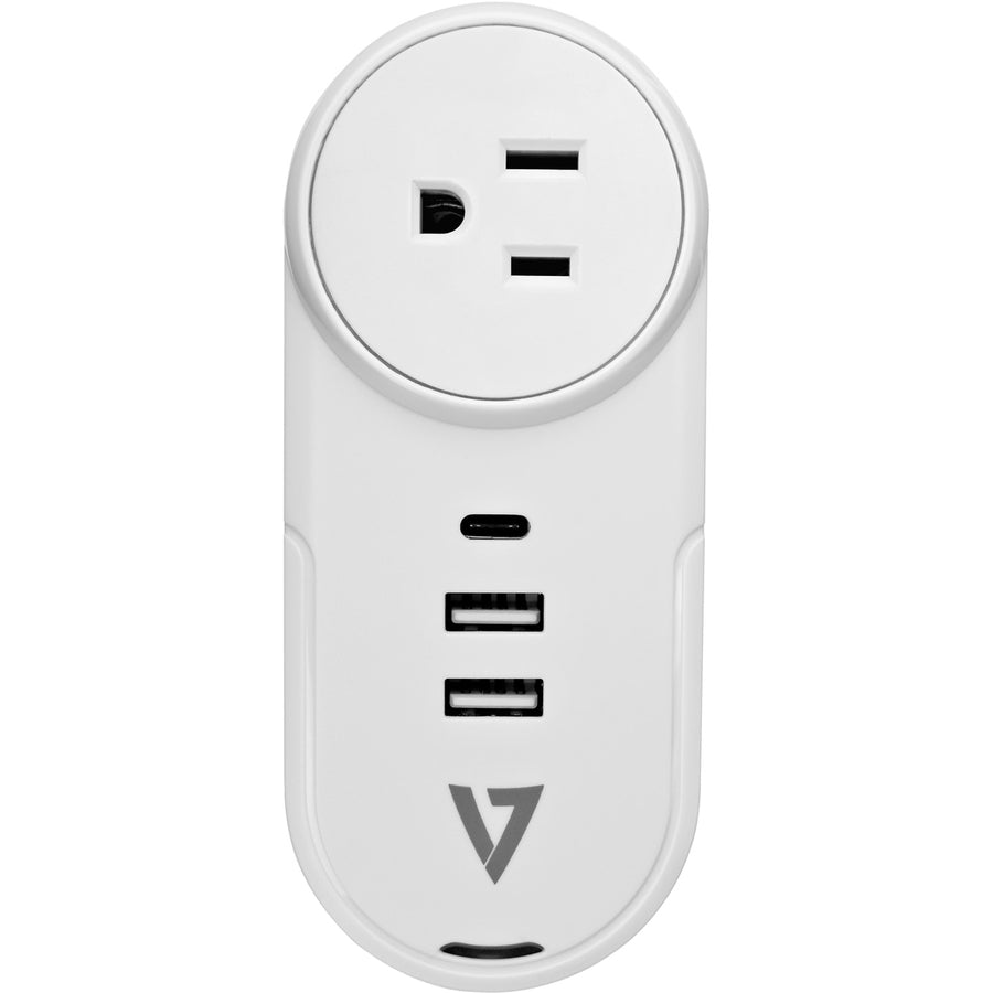 V7 1 Outlet, Rotating Travel Surge 400J W/Usb-C