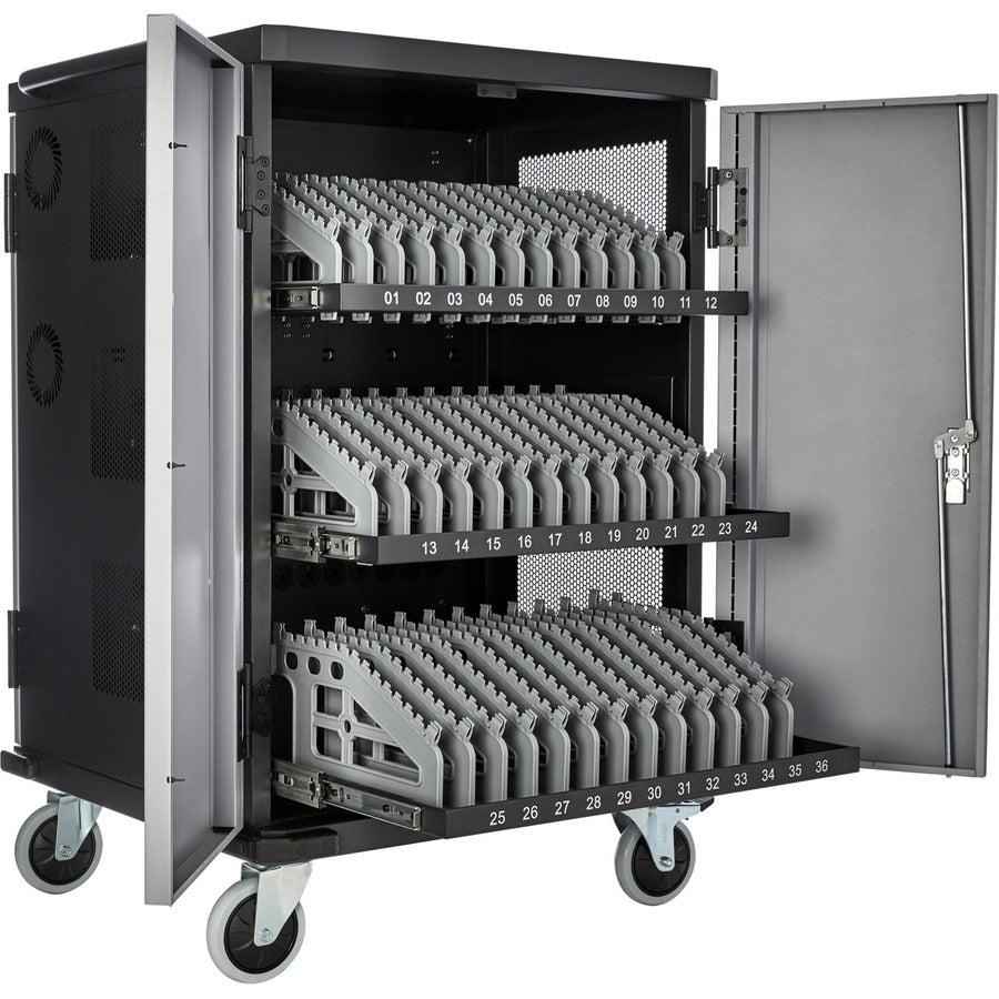V7 Charge Cart for 36 Mobile Computers - Secure, Store and Charge Chromebooks, Notebooks and Tablets - NEMA US Plug CHGCT36-1N