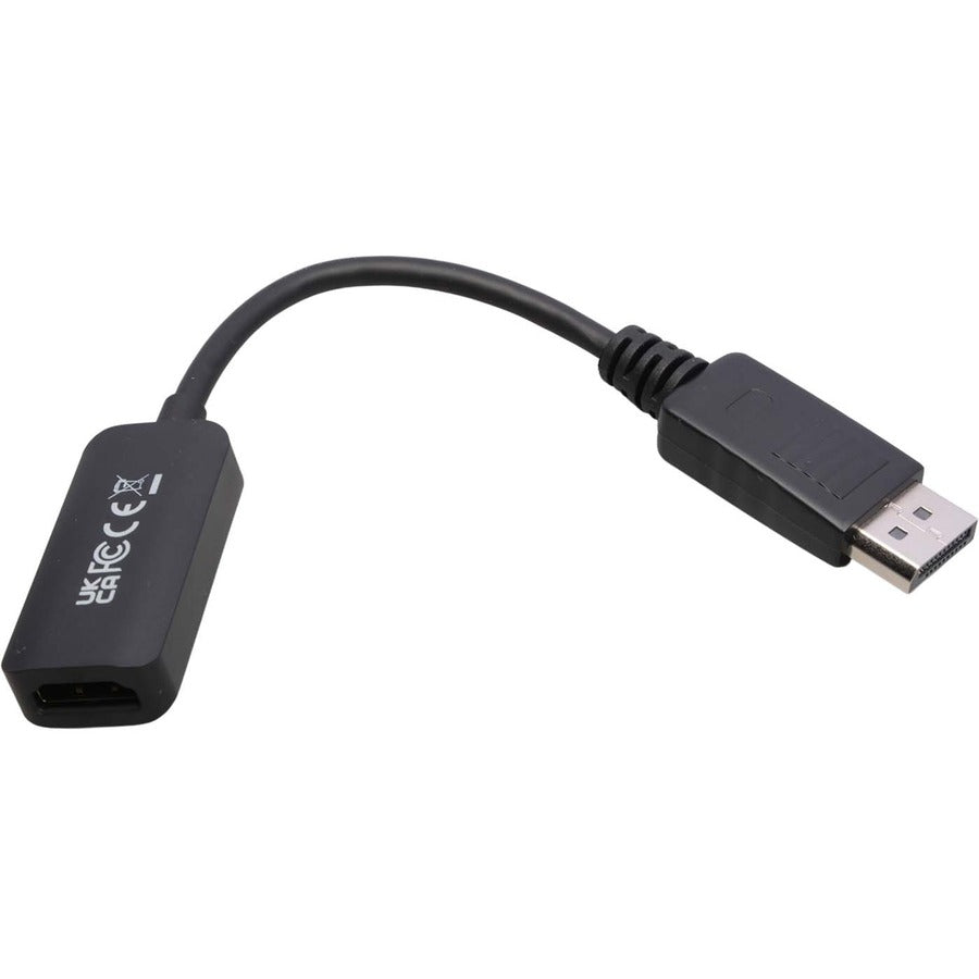 V7 DisplayPort 1.4 Male to HDMI 2.0 Female Adapter 4K UHD Black V7DPHDMIACTV