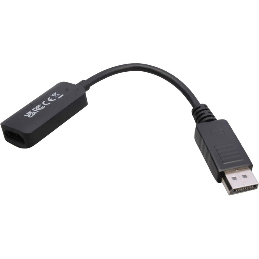 V7 DisplayPort 1.4 Male to HDMI 2.0 Female Adapter 4K UHD Black V7DPHDMIACTV
