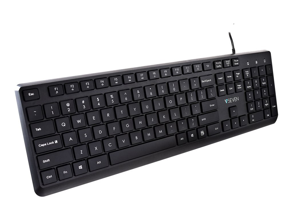 V7 KU350US USB Quiet Keyboard - US Layout - English (US) QWERTY - Business - Black