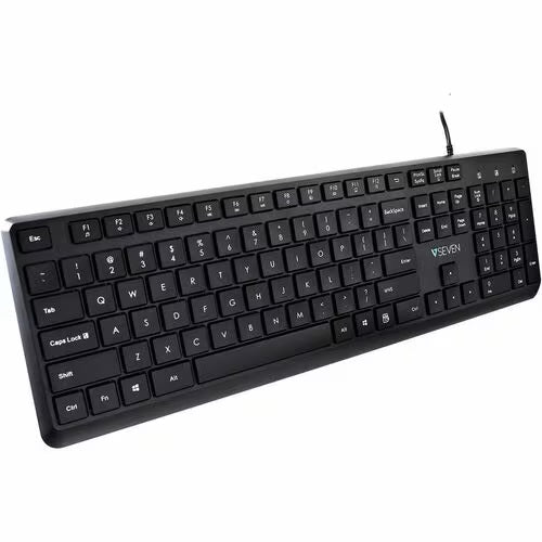 V7 KU350US USB Quiet Keyboard - US Layout - English (US) QWERTY - Business - Black