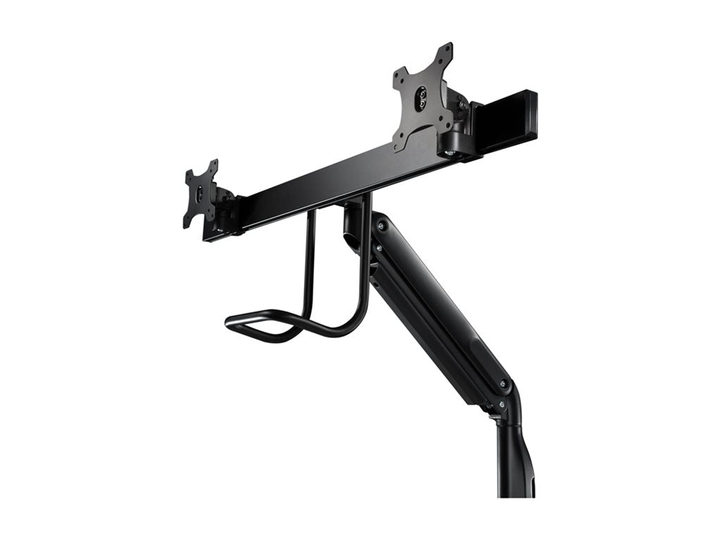 V7 - Mounting kit (articulating arm, 2 VESA plates, clamp base) - for 2 LCD displays - heavy duty, gas spring - plastic,
