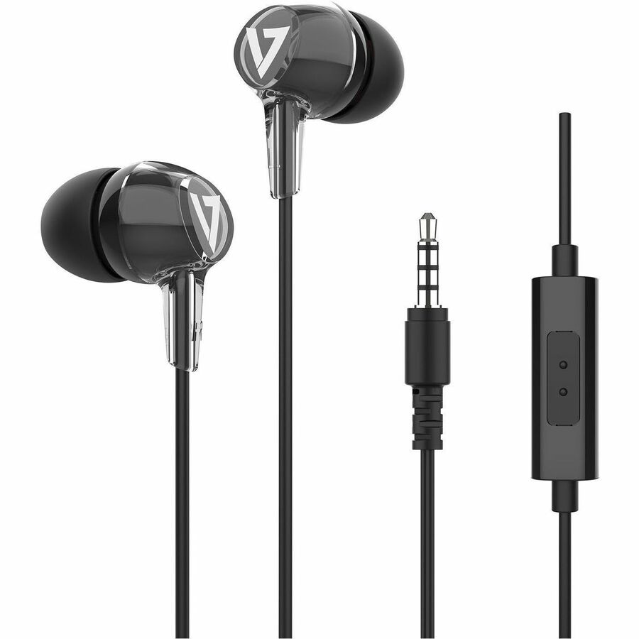 V7 Stereo Earbuds w/Inline Mic - Stereo - Mini-phone (3.5mm) - Wired - 32 Ohm - 20 Hz - 20