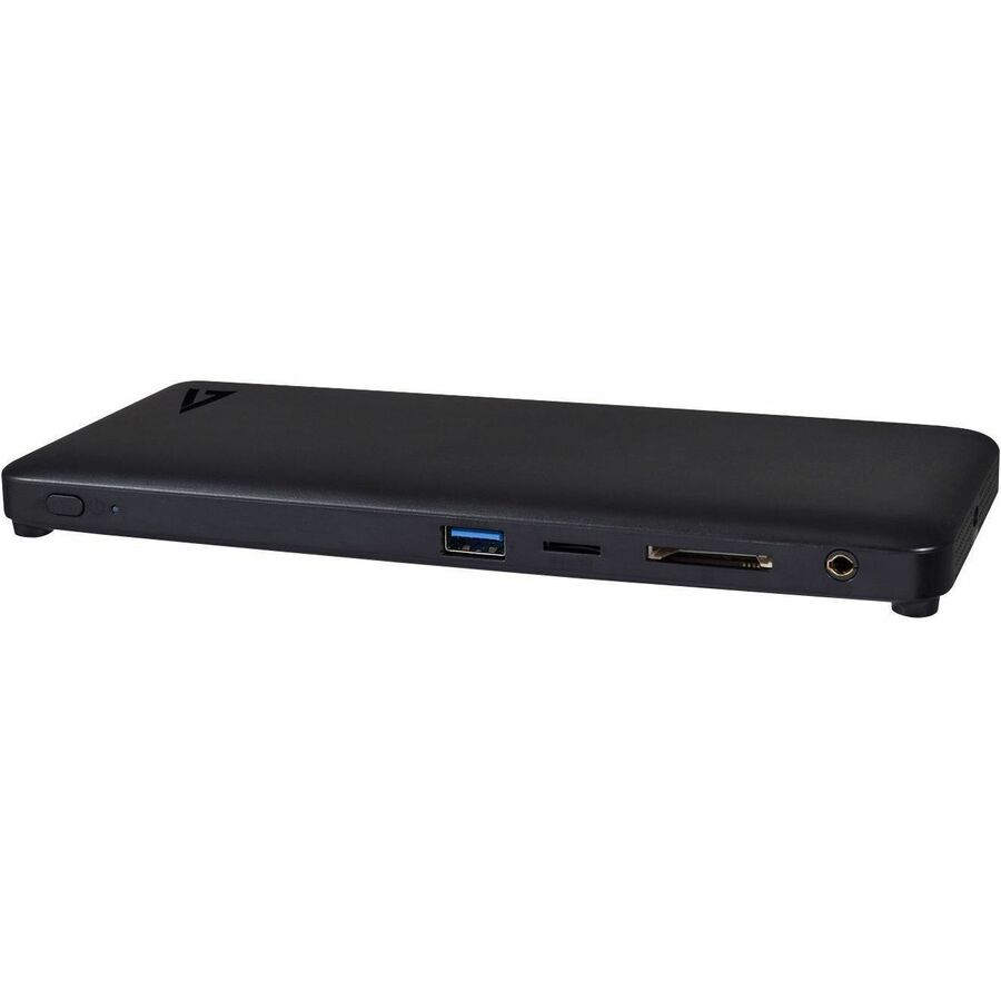 V7 USB-C Alt Mode Triple Display Docking Station - Memory Card Reader - SD microSD - USB T