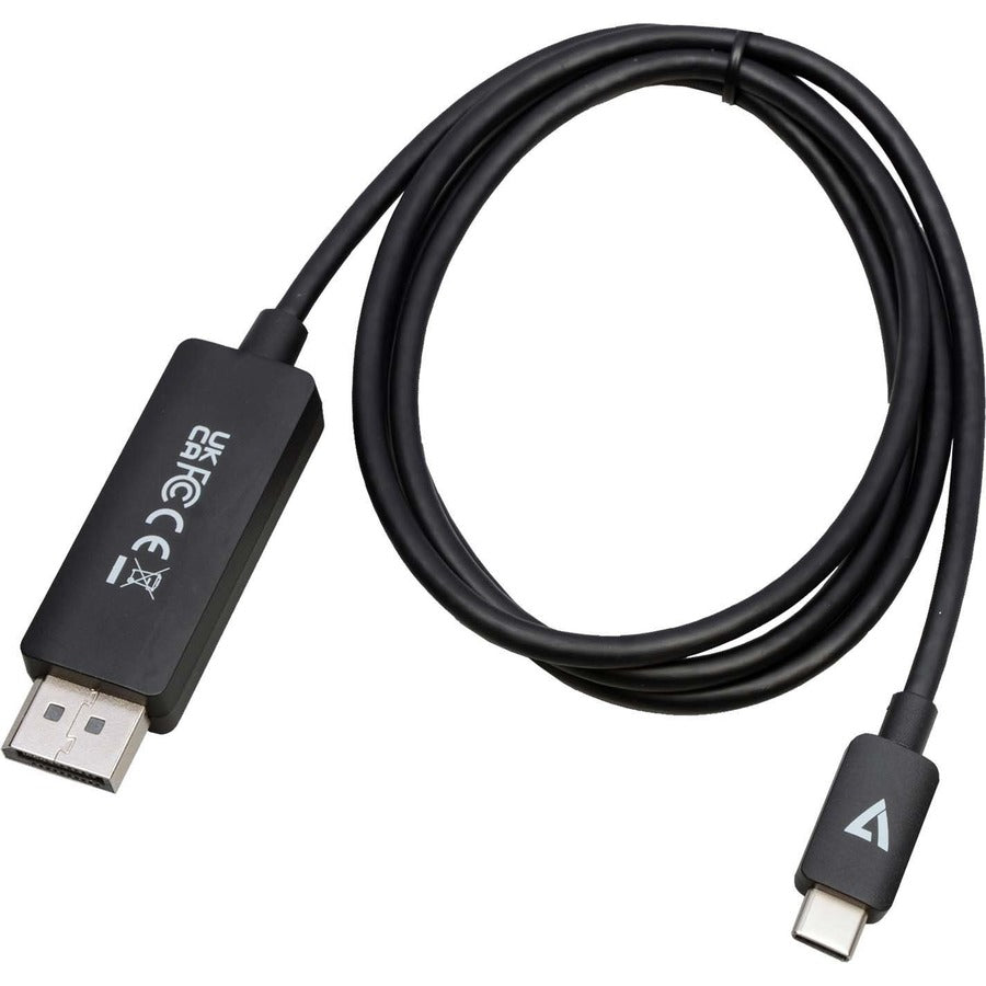 V7 USB-C Male to DisplayPort 1.4 Male 32.4 Gbps 8K/4K UHD V7USBCDP14-1M