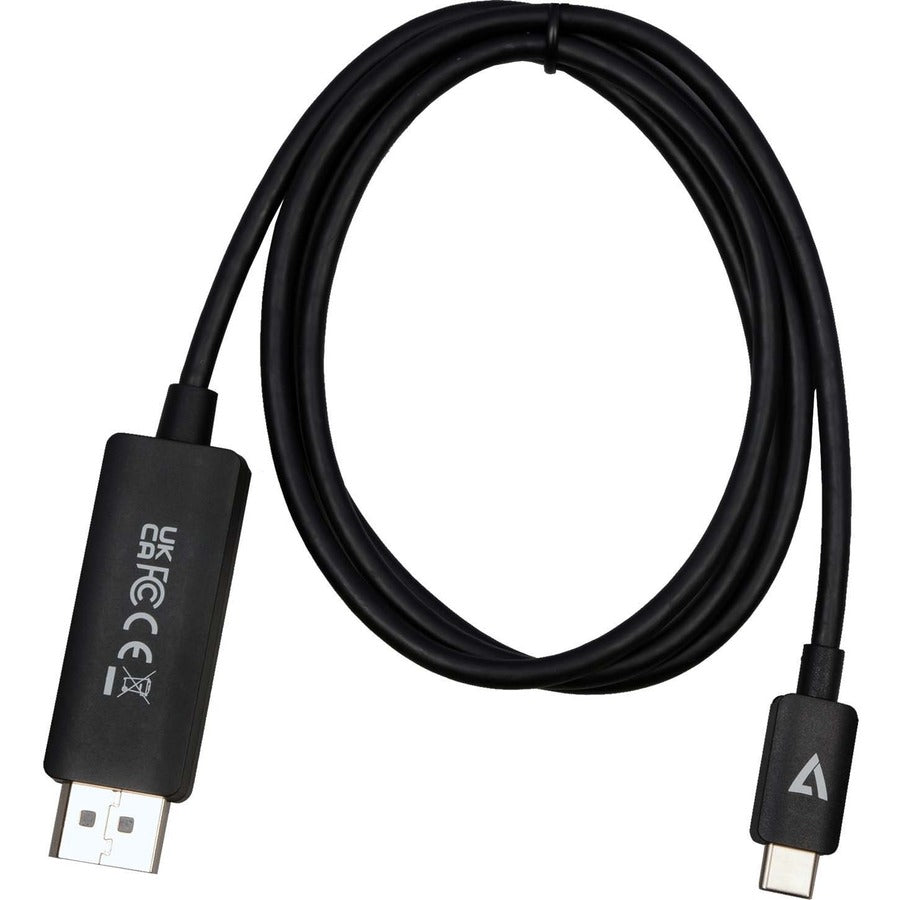 V7 USB-C Male to DisplayPort 1.4 Male 32.4 Gbps 8K/4K UHD V7USBCDP14-1M