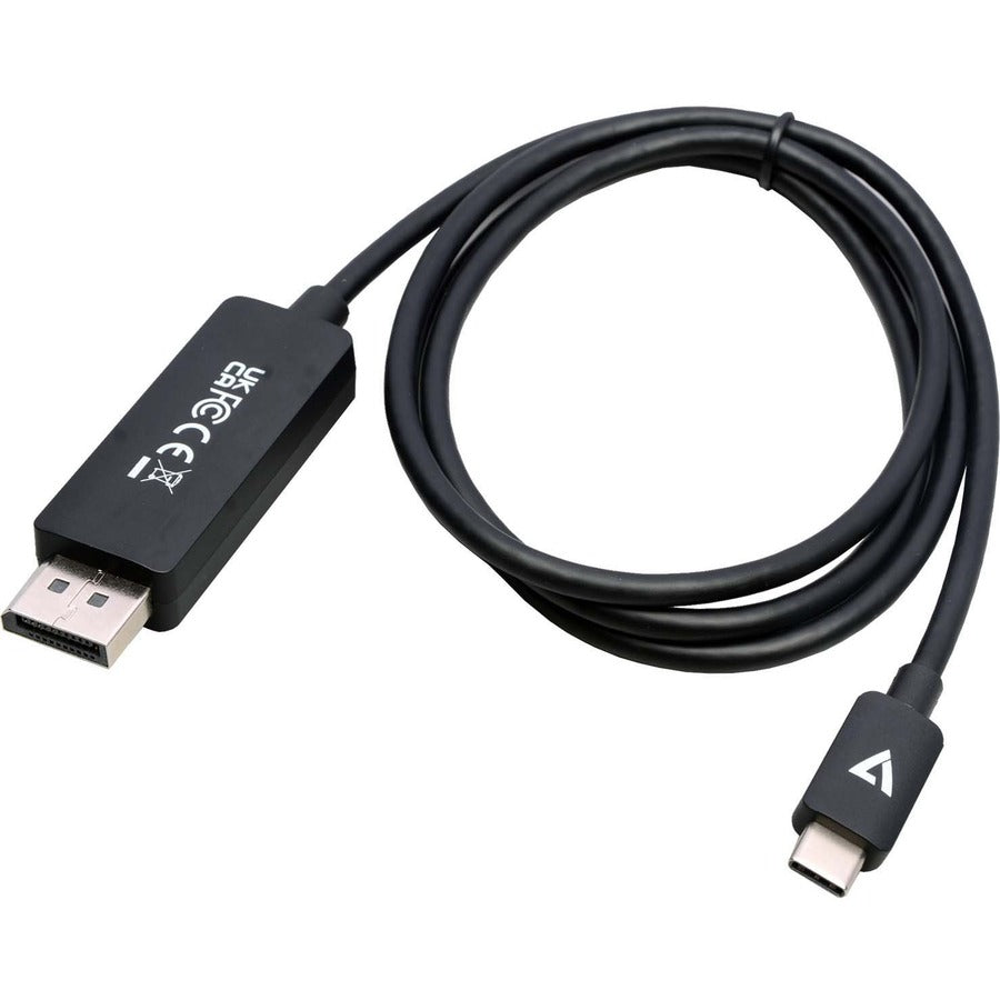 V7 USB-C Male to DisplayPort 1.4 Male 32.4 Gbps 8K/4K UHD V7USBCDP14-1M