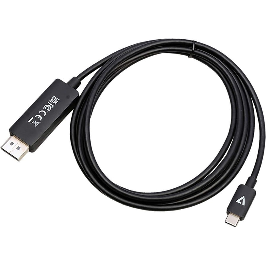 V7 USB-C Male to DisplayPort 1.4 Male 32.4 Gbps 8K/4K UHD V7USBCDP14-2M
