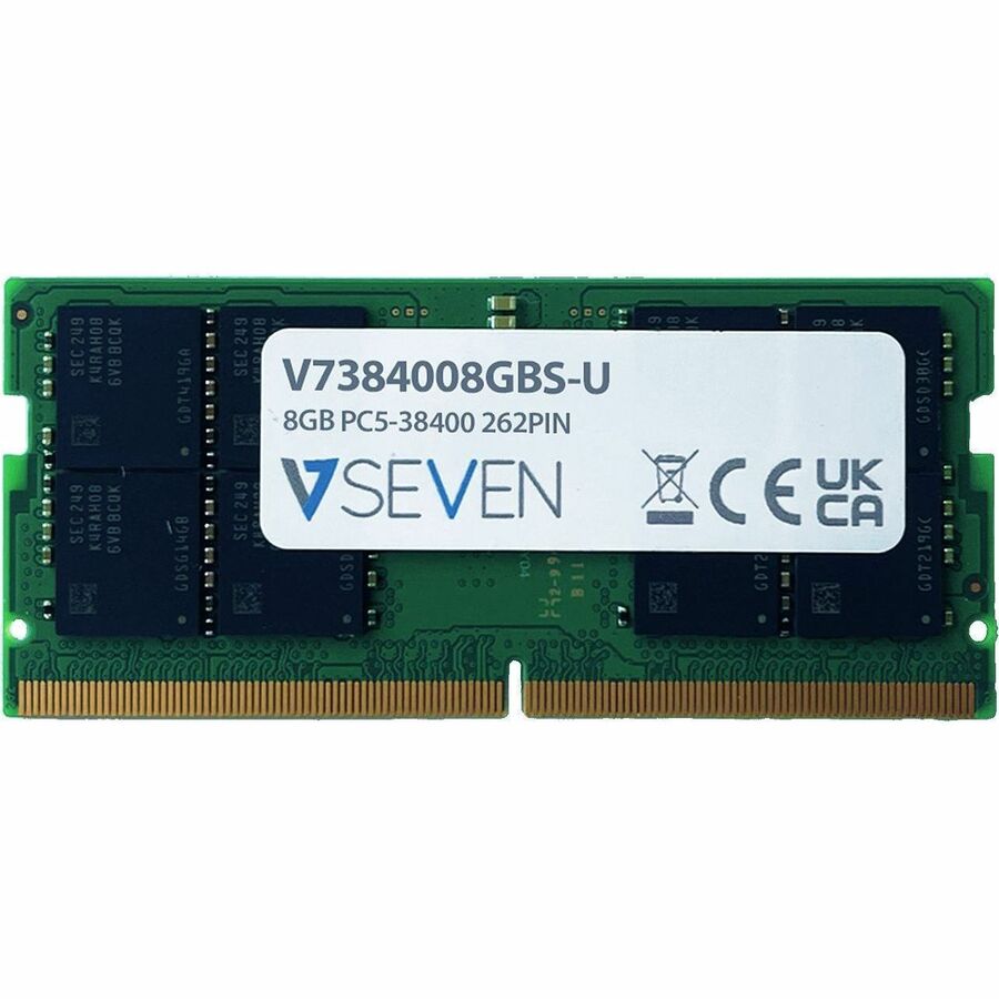 V7 V7384008GBS-U 8GB DDR5 SDRAM Memory Module - For Notebook - 8 GB - DDR5-4800/PC5-38400