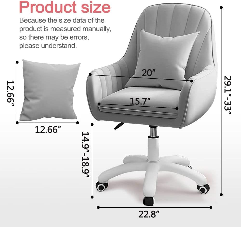 Velvet Mid Back Office Chair With Adjustable Height