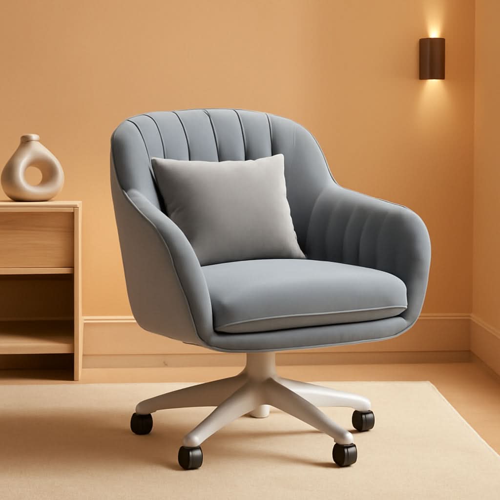 Velvet Mid Back Office Chair With Adjustable Height