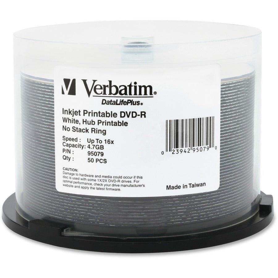 Verbatim Datalifeplus 95079 Dvd Recordable Media - Dvd-R - 16X - 4.70 Gb - 50 Pack Spindle