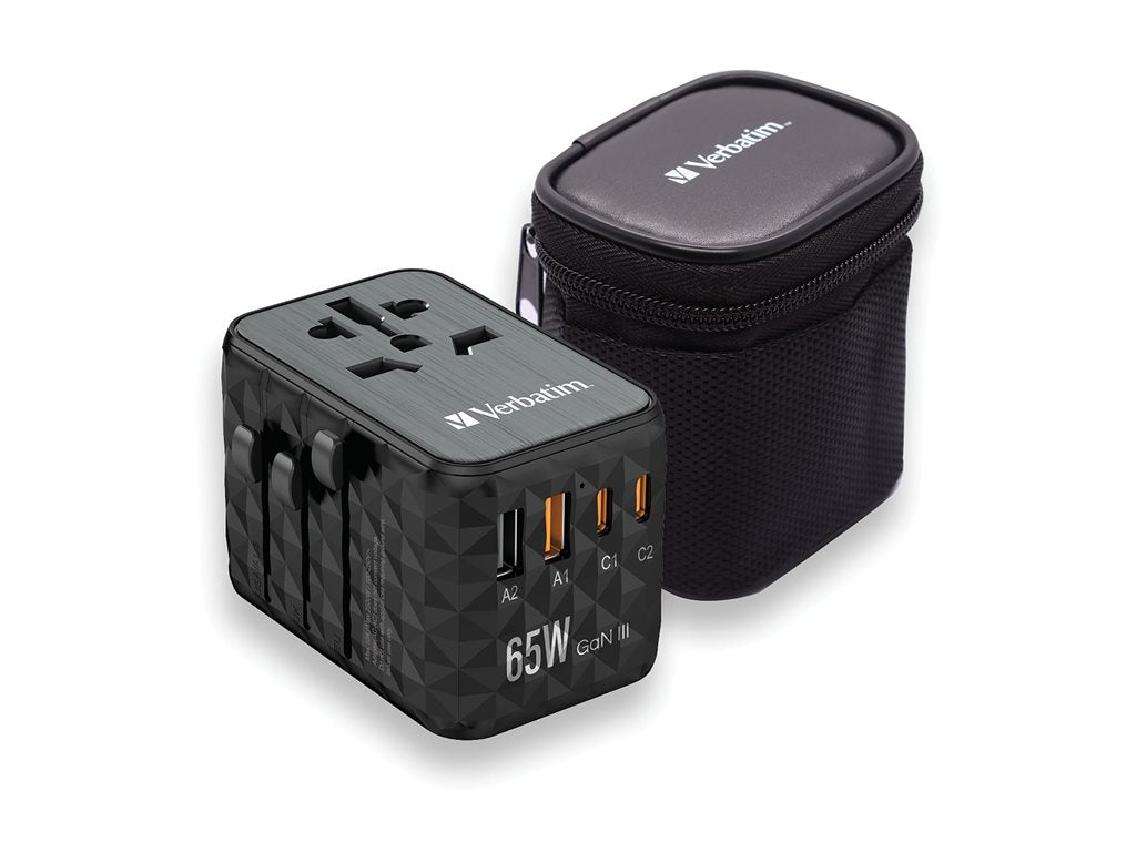 Verbatim UTA-05 - Power adapter - GaN III, universal - 65 Watt - 5 A - PD 3.0, QC 4+, QC 3.0, Fast Charge, Super Charge,