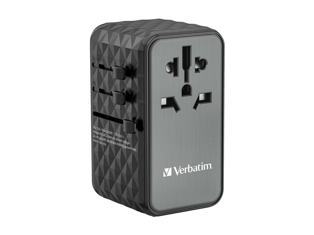 Verbatim UTA-06 - Power adapter - GaN III, universal - 100 Watt - 5 A - PD 3.0, QC 4+, QC 3.0, Fast Charge, Super