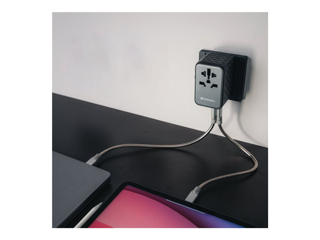 Verbatim UTA-06 - Power adapter - GaN III, universal - 100 Watt - 5 A - PD 3.0, QC 4+, QC 3.0, Fast Charge, Super