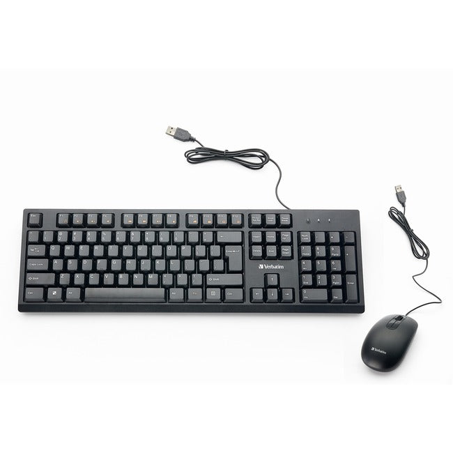 Verbatim Wired Keyboard And Mouse 3 Button
