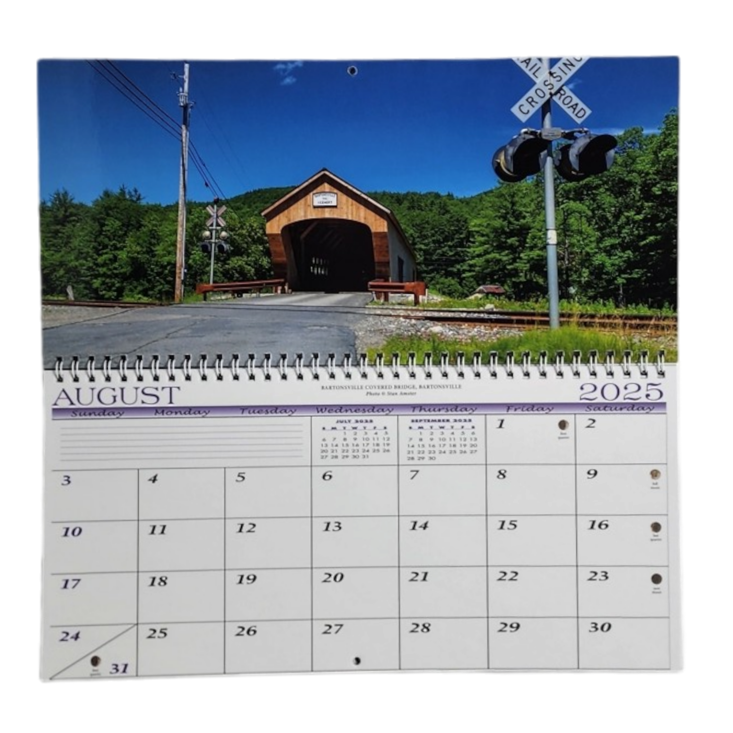 Vermont 2025 Covered Bridges Panoramic Wall Calendar