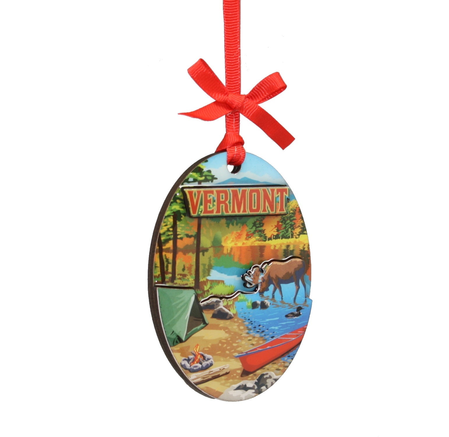 Vermont Camping Art Ornament
