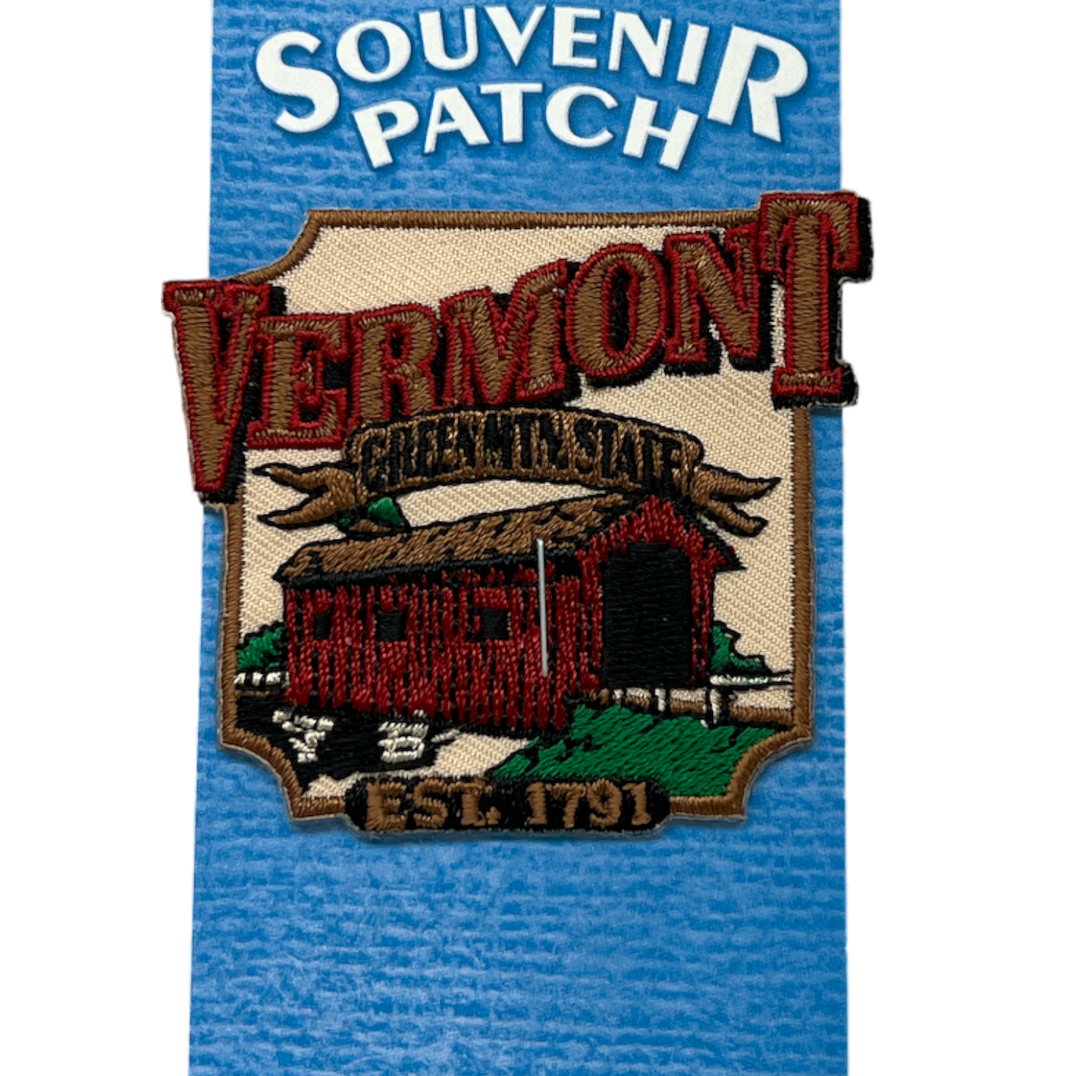 Vermont Iron on Patch - Covered Bridge