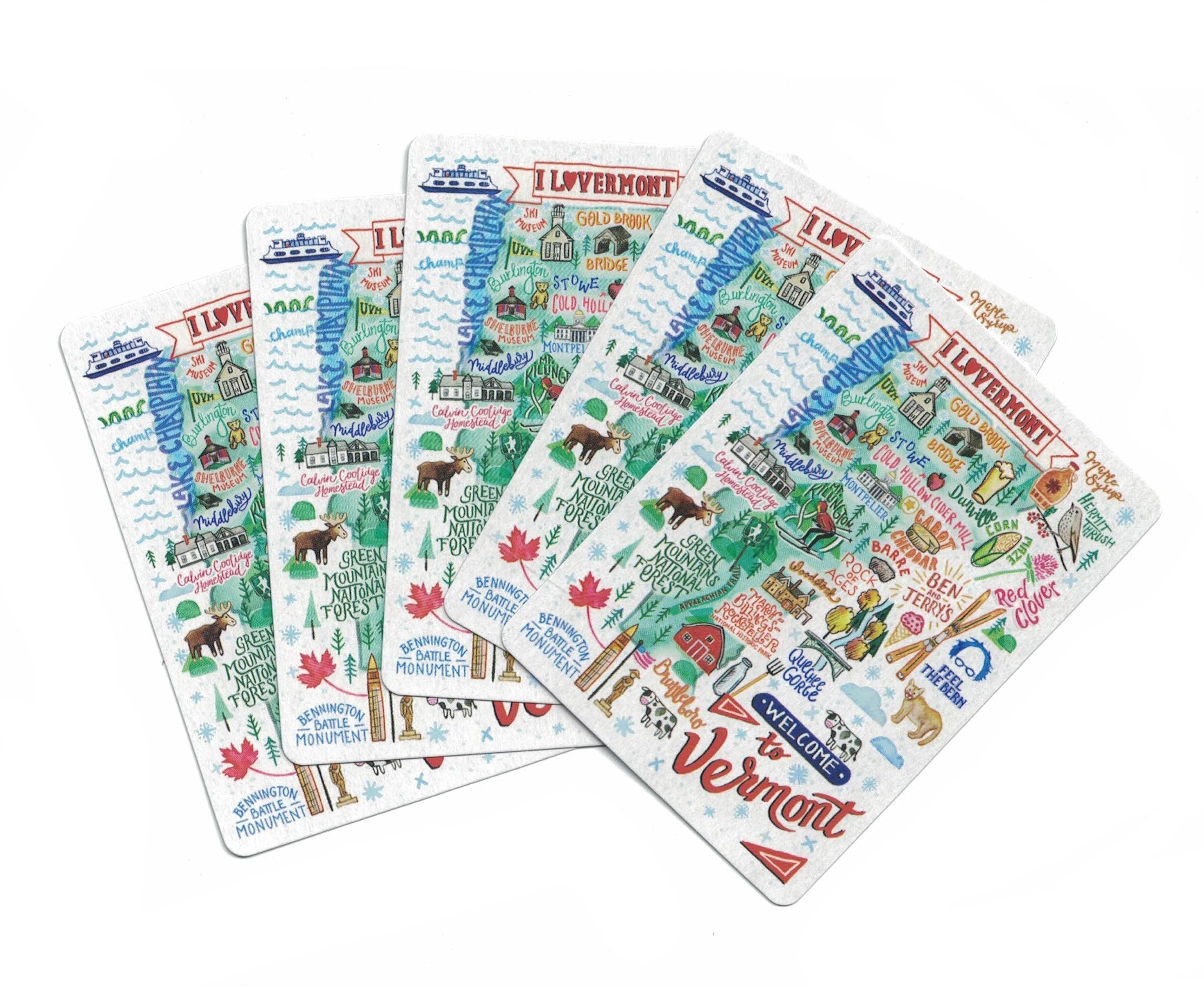 Vermont Map Playing Cards