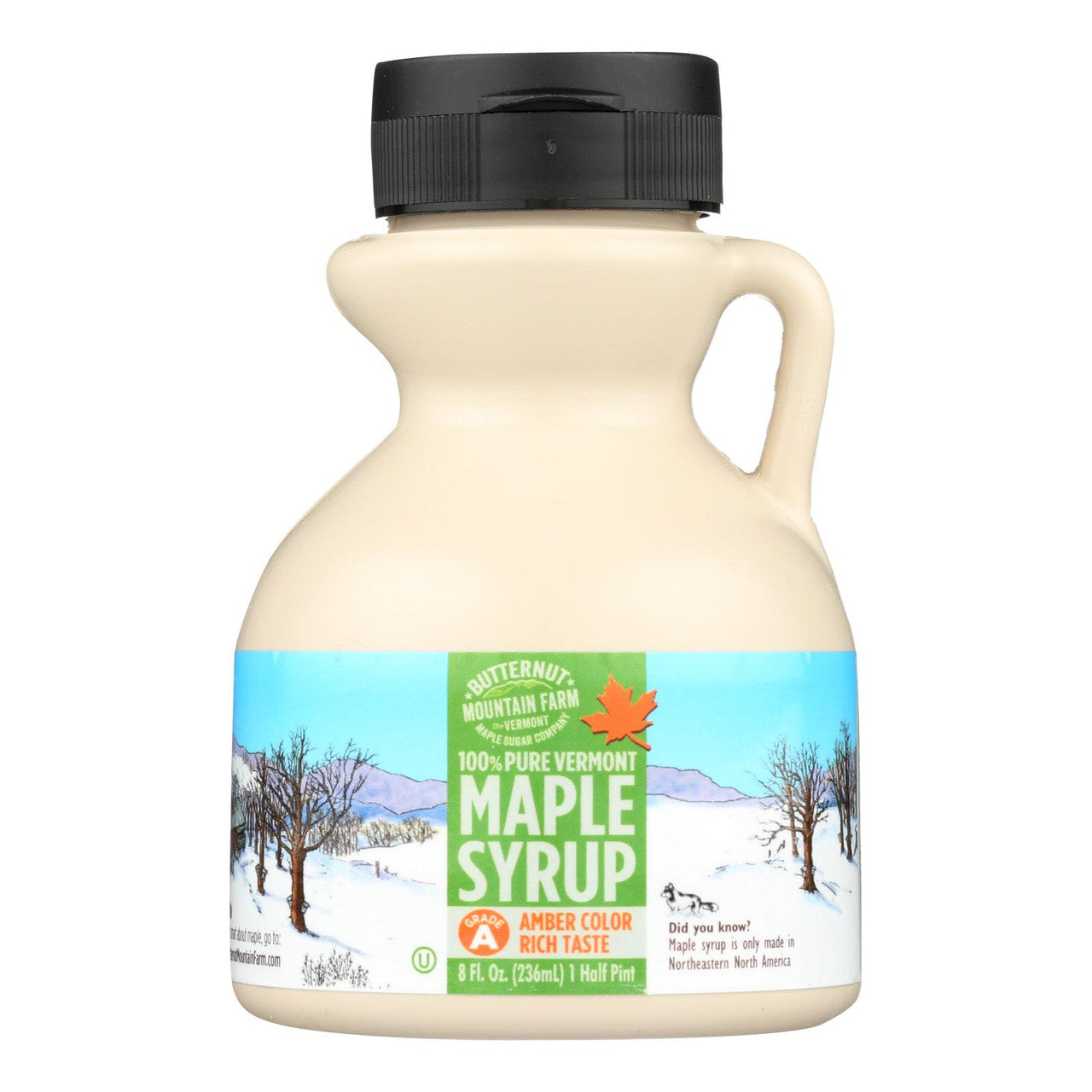 Vermont Maple Syrup Grade A Amber Color Rich Taste - 1/2 Pint Plastic Jug