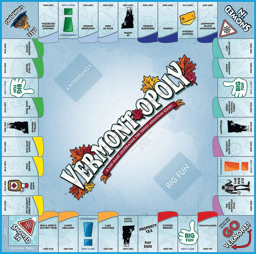 Vermont Opoly Board Game
