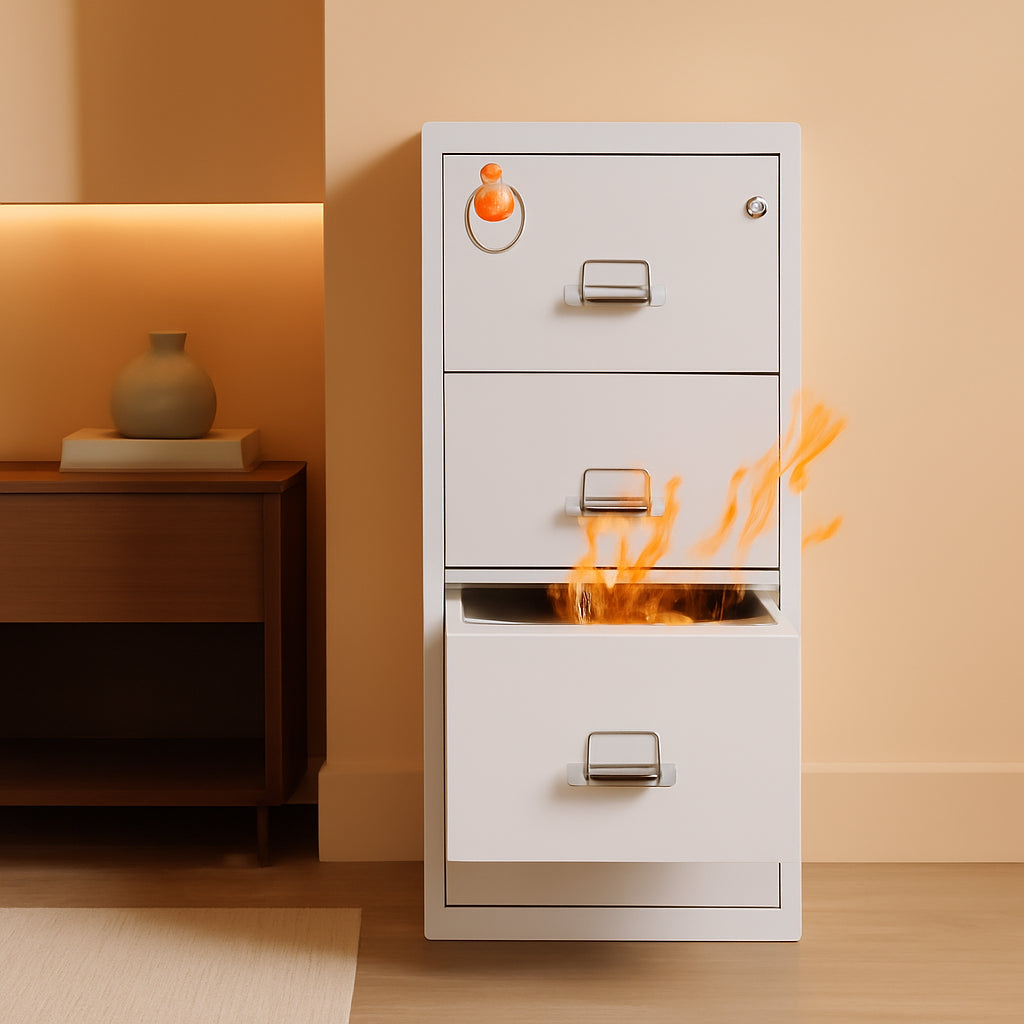 Vertical 4 Drawer Fire Safe File Cabinet 1 Hour Fire Rated