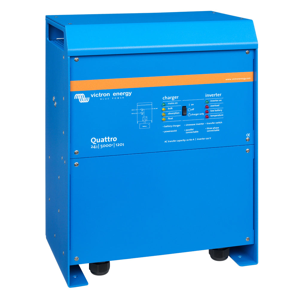 Victron Quattro Inverter/Charger 24V DC - 5000W - Dual 100AMP 120V AC Inputs - Auto