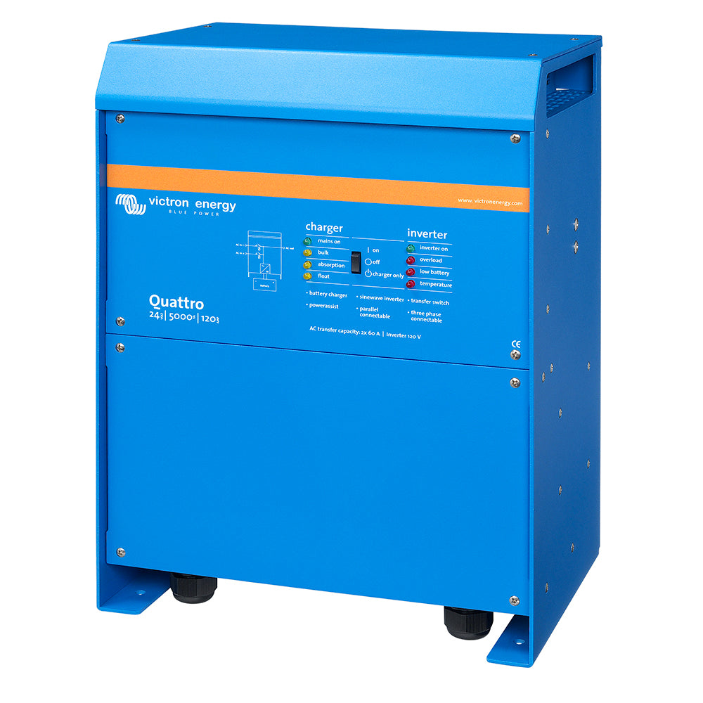 Victron Quattro Inverter/Charger 24V DC - 5000W - Dual 100AMP 120V AC Inputs - Auto