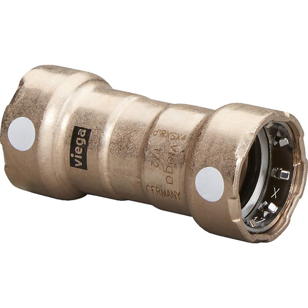 Viega MegaPress 1" Copper Nickel Coupling w/Stop Double Press Connection - Smart Connect