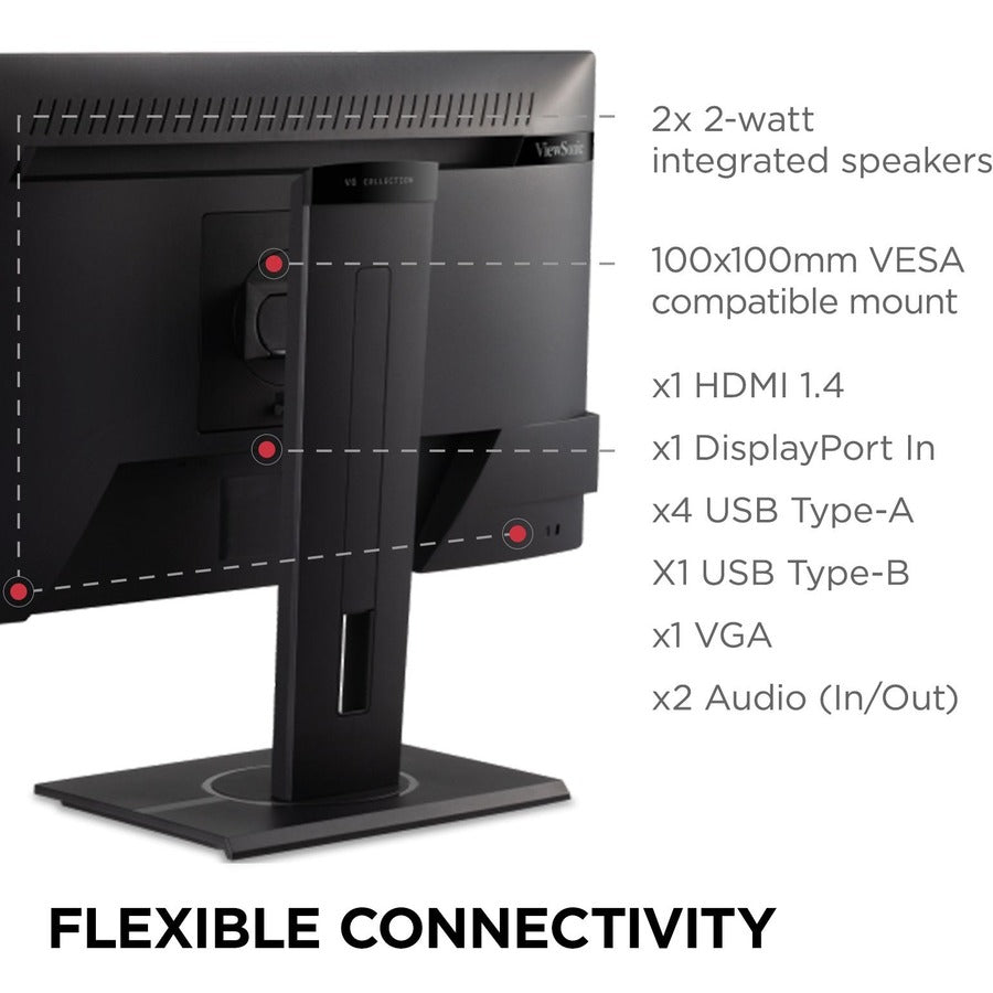 ViewSonic 22" 1080p Ergonomic 40-Degree Tilt Monitor with HDMI, DP, and VGA | VG2240
