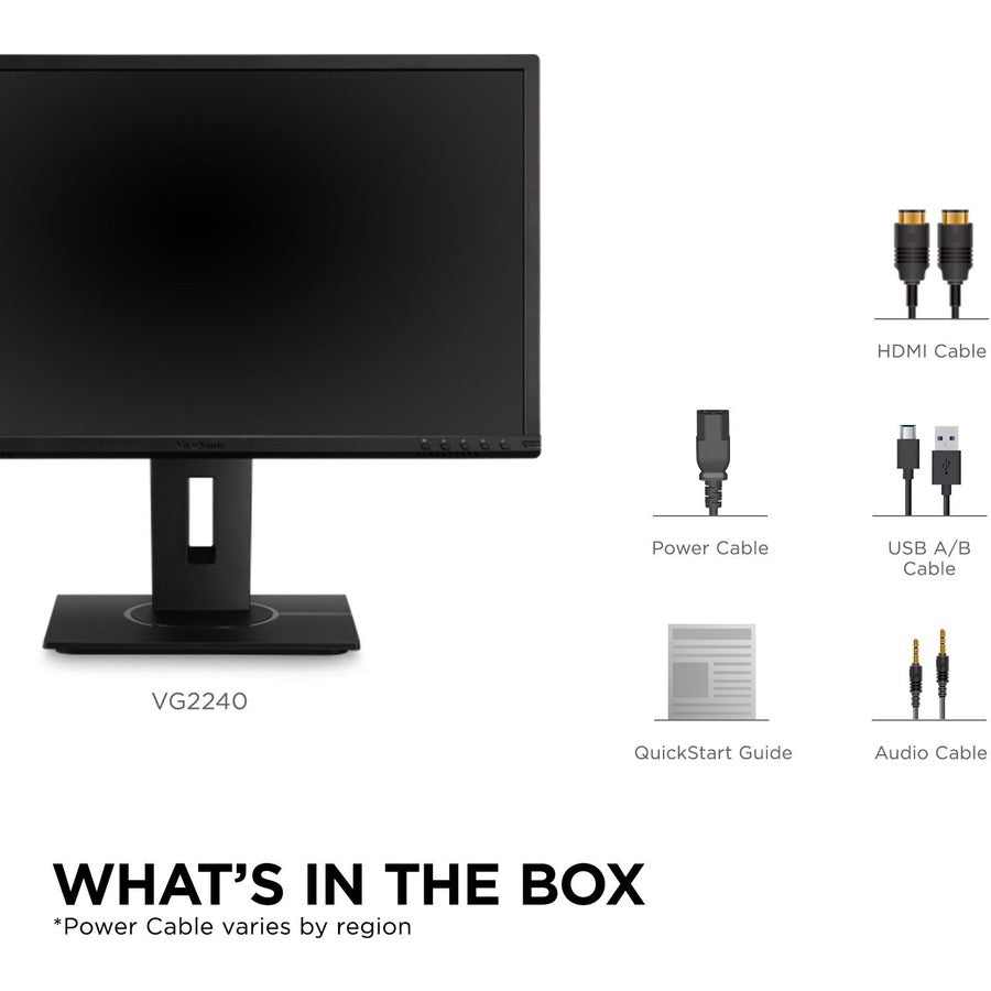 ViewSonic 22" 1080p Ergonomic 40-Degree Tilt Monitor with HDMI, DP, and VGA | VG2240